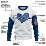 Minnesota Twins Sweater Customized Heart Sketch Navy White Best Selling