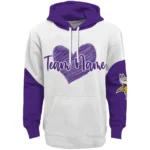Minnesota Vikings Hoodie Personalized Scribble Heart Purple White Best Selling