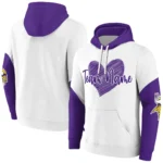 Minnesota Vikings Hoodie Personalized Scribble Heart Purple White Best Selling