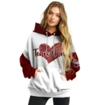 Mississippi State Bulldogs Hoodie Customized Scribble Heart Maroon White Best Selling