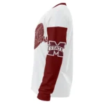 Mississippi State Bulldogs Sweater Personalized Heart Sketch Maroon White Best Selling