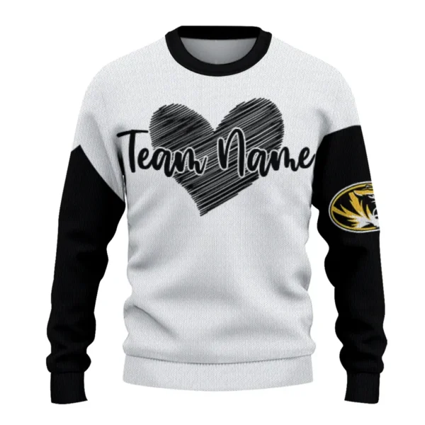 Missouri Tigers Sweater Custom Heart Sketch Black White Best Selling