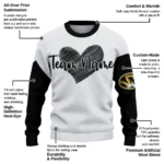 Missouri Tigers Sweater Custom Heart Sketch Black White Best Selling