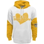Nashville Predators Hoodie Custom Scribble Heart Gold White Best Selling