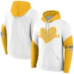Nashville Predators Hoodie Custom Scribble Heart Gold White Best Selling