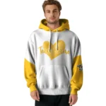 Nashville Predators Hoodie Custom Scribble Heart Gold White Best Selling
