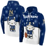 Navy Midshipmen Hoodie Custom Hello Kitty Blue Best Selling