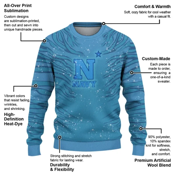 Navy Midshipmen Sweater Custom Tiger Pattern New Arrival