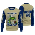 Navy Midshipmen Sweater Customized Grinch Fierce Blue Best Selling