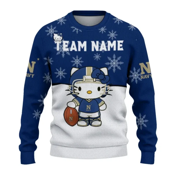 Navy Midshipmen Sweater Personalized Hello Kitty Blue Best Selling
