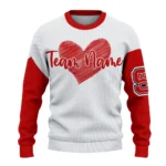 Nc State Wolfpack Sweater Custom Heart Sketch Red White Best Selling