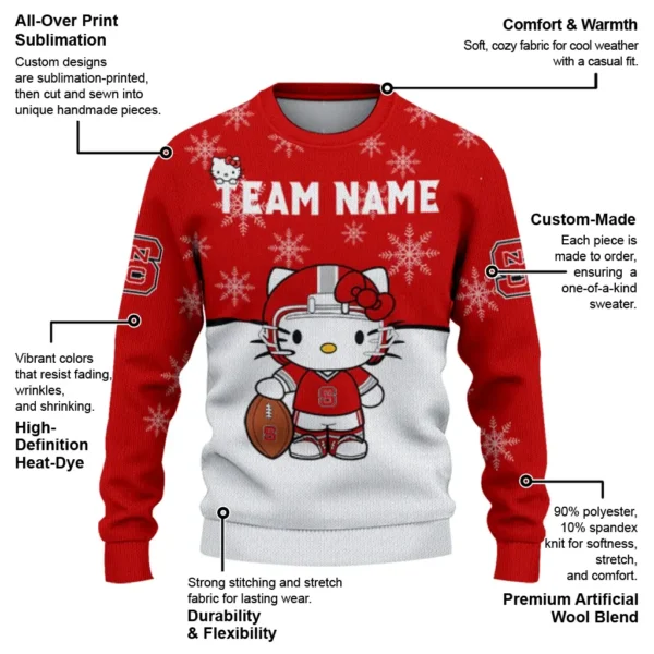 Nc State Wolfpack Sweater Custom Hello Kitty Red New Arrival