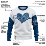 Nevada Wolf Pack Sweater Customized Heart Sketch Blue White Best Selling