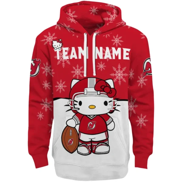 New Jersey Devils Hoodie Custom Hello Kitty Red Best Selling