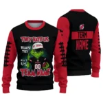 New Jersey Devils Sweater Customized Grinch Fierce Red Best Selling
