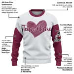 New Mexico State Aggies Sweater Custom Heart Sketch Crimson White Best Selling