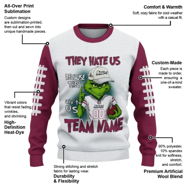 New Mexico State Aggies Sweater Personalized Grinch Fierce Crimson New Arrival