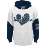 New Orleans Pelicans Hoodie Customized Scribble Heart Navy White Best Selling