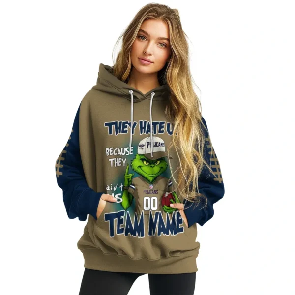 New Orleans Pelicans Hoodie Personalized Grinch Fierce Navy High Quality