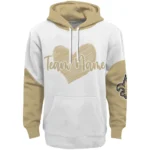 New Orleans Saints Hoodie Customized Scribble Heart Gold White Best Selling