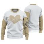 New Orleans Saints Sweater Personalized Heart Sketch Gold White Best Selling