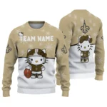 New Orleans Saints Sweater Personalized Hello Kitty Gold Best Selling
