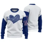 New York Giants Sweater Custom Heart Sketch Blue White Best Selling