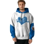 New York Islanders Hoodie Personalized Scribble Heart Blue White Best Selling