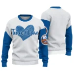 New York Islanders Sweater Custom Heart Sketch Blue White Best Selling