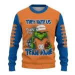 New York Islanders Sweater Personalized Grinch Fierce Blue Best Selling