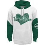 New York Jets Hoodie Custom Scribble Heart Green White Best Selling