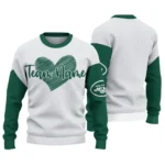 New York Jets Sweater Customized Heart Sketch Green White Best Selling
