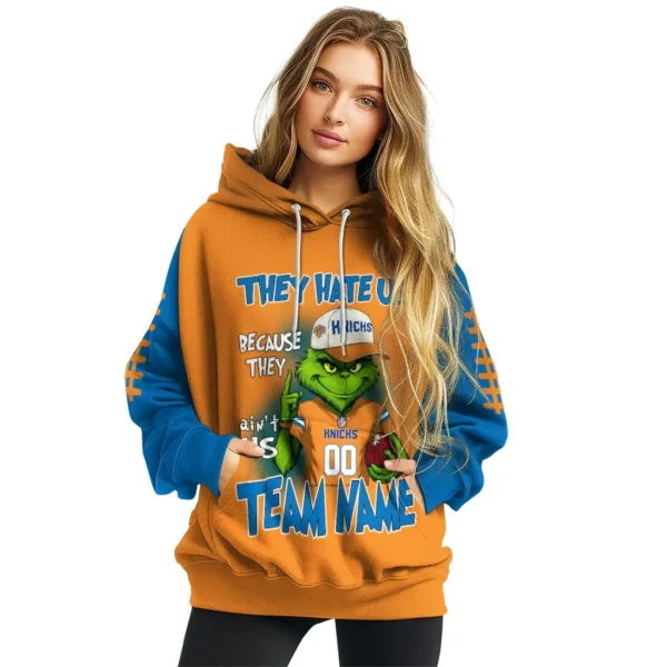 New York Knicks Hoodie Custom Grinch Fierce Blue High Quality