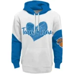 New York Knicks Hoodie Personalized Scribble Heart Blue White Best Selling
