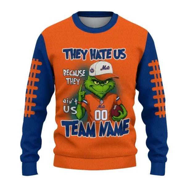 New York Mets Sweater Customized Grinch Fierce Blue Best Selling