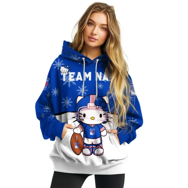 New York Rangers Hoodie Personalized Hello Kitty Blue High Quality