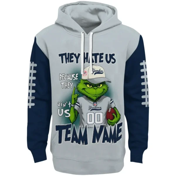 New York Yankees Hoodie Custom Grinch Fierce Navy Best Selling