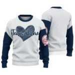 New York Yankees Sweater Custom Heart Sketch Navy White Best Selling