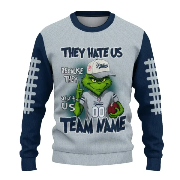 New York Yankees Sweater Personalized Grinch Fierce Navy Best Selling