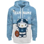 North Carolina Tar Heels Hoodie Custom Hello Kitty Light Blue Best Selling