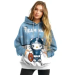 North Carolina Tar Heels Hoodie Custom Hello Kitty Light Blue Best Selling