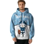 North Carolina Tar Heels Hoodie Custom Hello Kitty Light Blue Best Selling