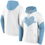 North Carolina Tar Heels Hoodie Customized Scribble Heart Light Blue White Best Selling