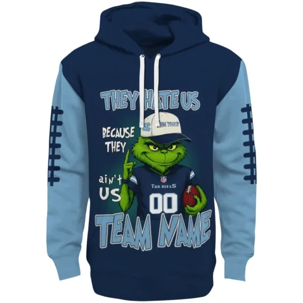 North Carolina Tar Heels Hoodie Personalized Grinch Fierce Light Blue Best Selling