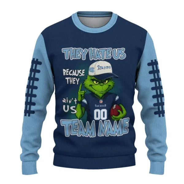 North Carolina Tar Heels Sweater Customized Grinch Fierce Light Blue Best Selling