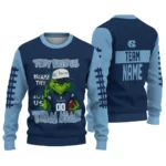 North Carolina Tar Heels Sweater Customized Grinch Fierce Light Blue Best Selling