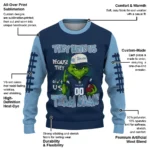 North Carolina Tar Heels Sweater Customized Grinch Fierce Light Blue Best Selling