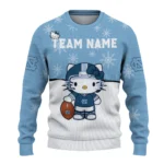 North Carolina Tar Heels Sweater Personalized Hello Kitty Light Blue Best Selling