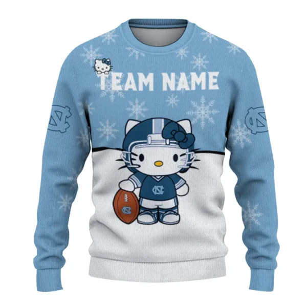 North Carolina Tar Heels Sweater Personalized Hello Kitty Light Blue Best Selling