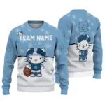 North Carolina Tar Heels Sweater Personalized Hello Kitty Light Blue Best Selling